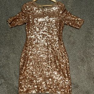 BCBG Gold Sequin Dress - Small